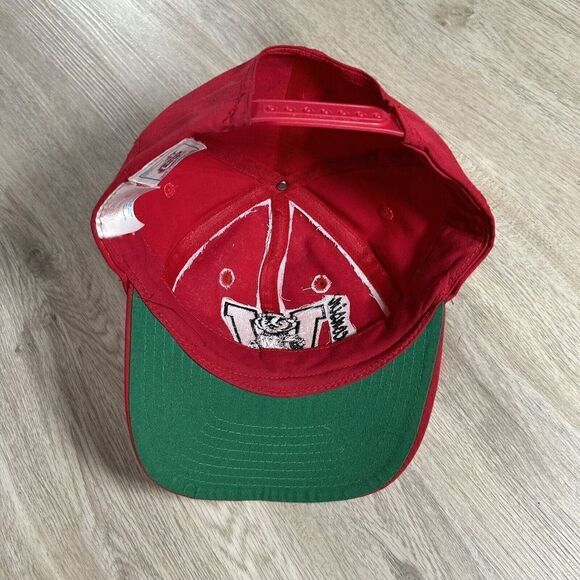 Vintage Wisconsin Badgers Hat Snapback NCAA College Football Red Front Row Cap‎ - Picture 4 of 8